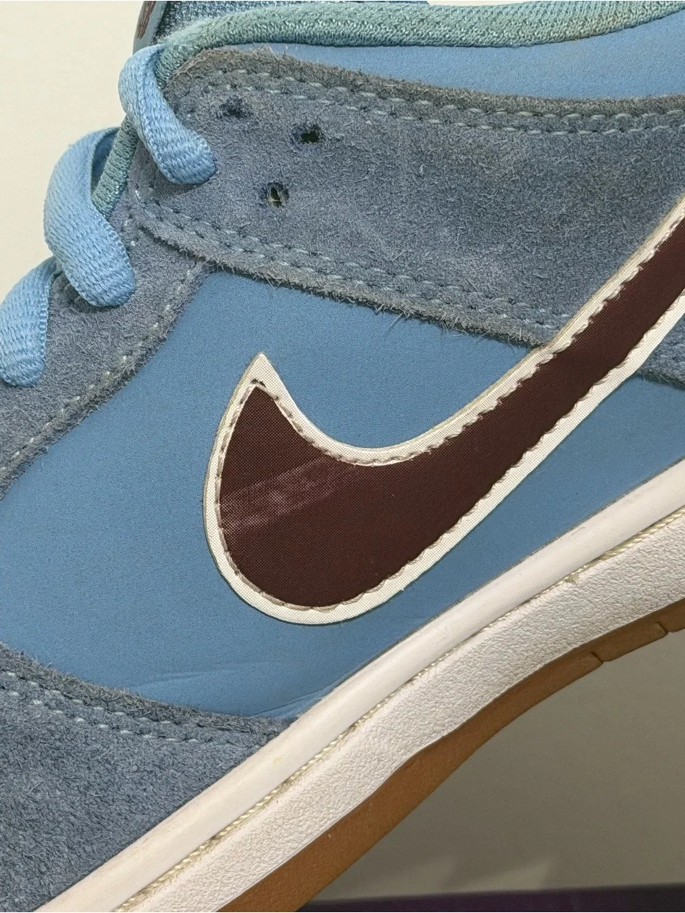 Nike SB Dunk Low Phillies Size 9.5 Blue Maroon Gum DQ4040-400 Og Box Laces